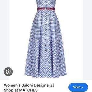 Saloni Gingham MIDI A-Line Dress Size 6
